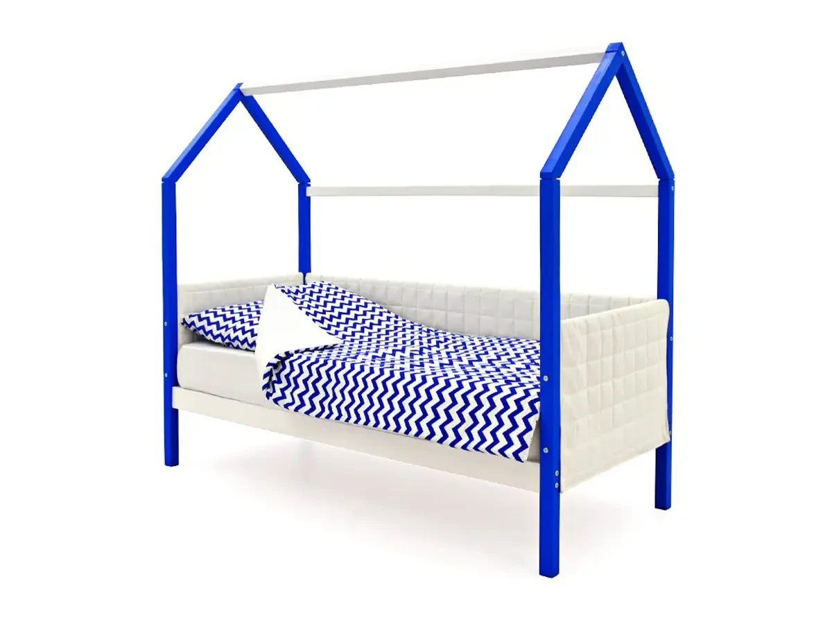 Кровать-домик мягкая Svogen сине-белый 518364  - фото 2