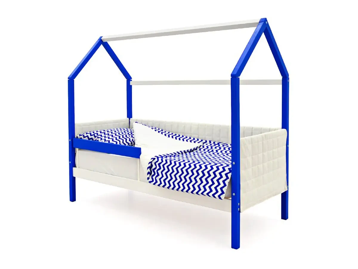 Кровать-домик мягкая Svogen сине-белый 518364  - фото 3