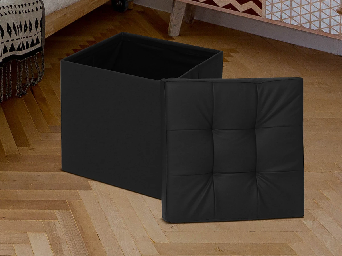 Пуф складной Черный ЭкоКожа 713443  - фото 4