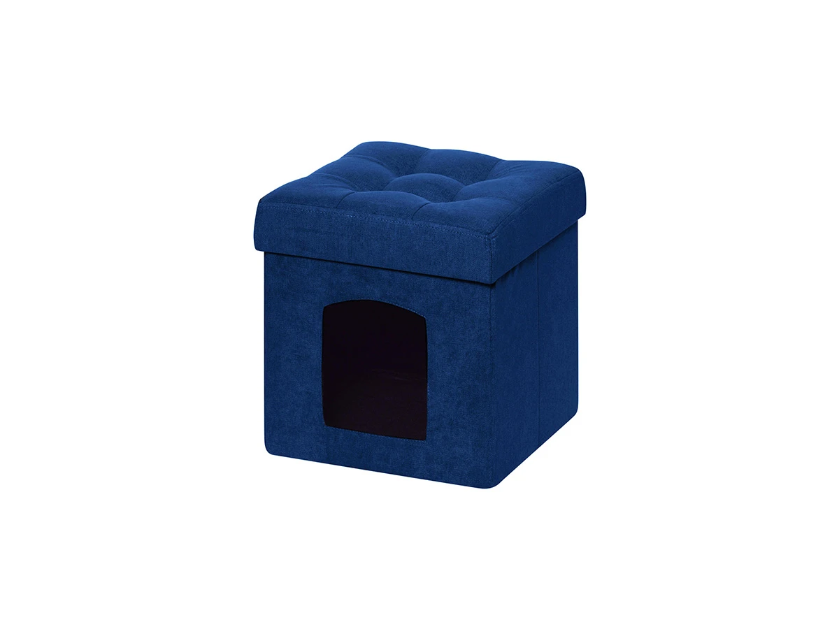 Пуфик Складной Для животных Синий Велюр 713504  - фото 1