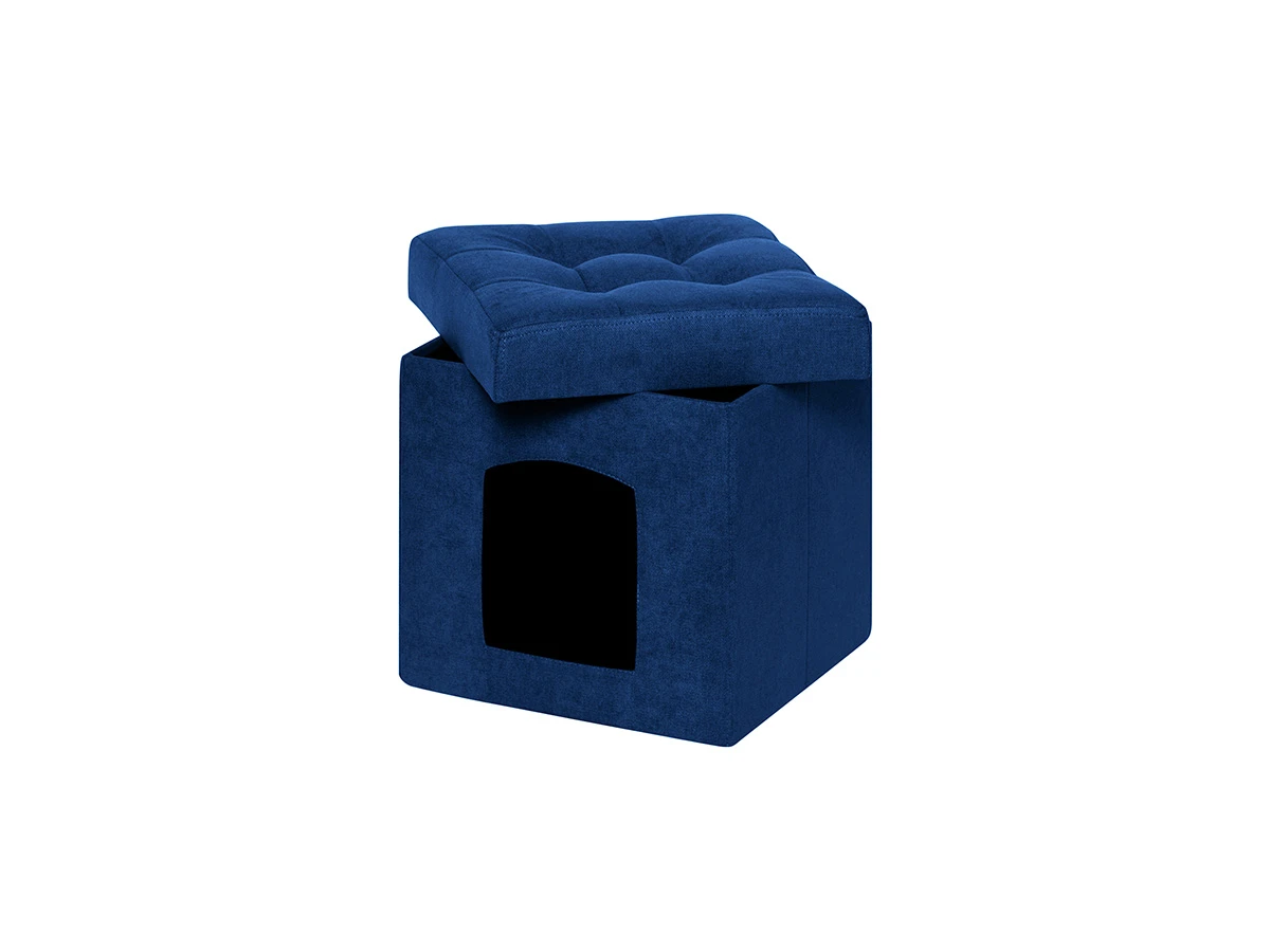 Пуфик Складной Для животных Синий Велюр 713504  - фото 2