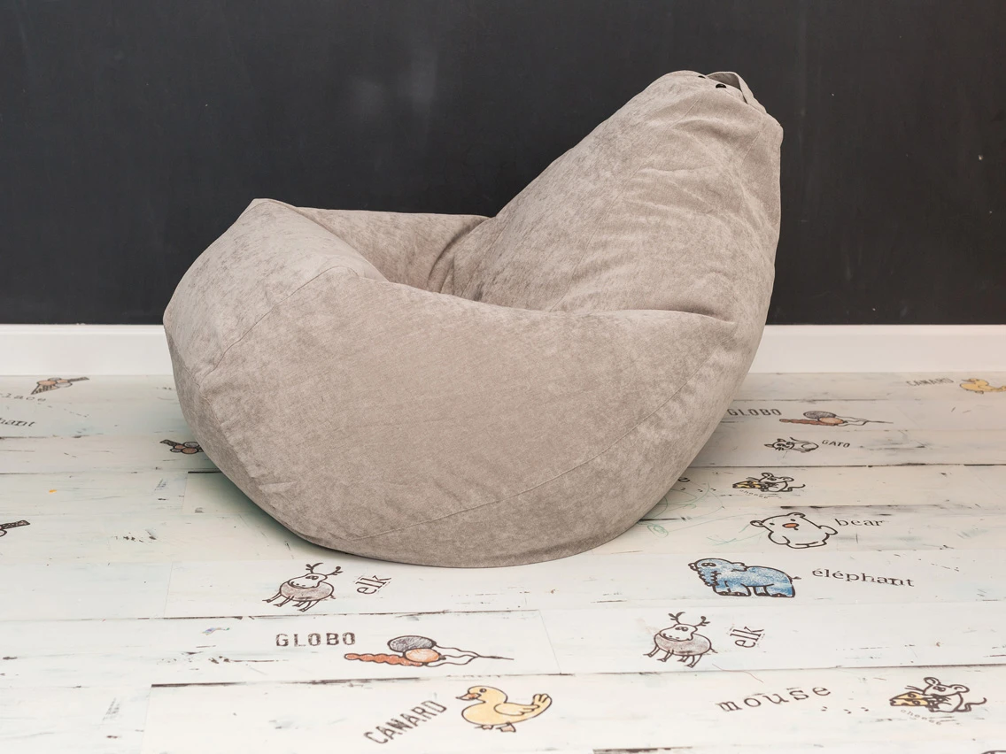 Кресло Мешок Бежевый Микровельвет 714420  - фото 3