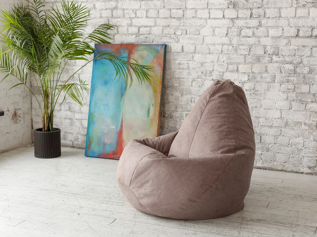 Кресло Мешок Бежевый Велюр 714497  - фото 3