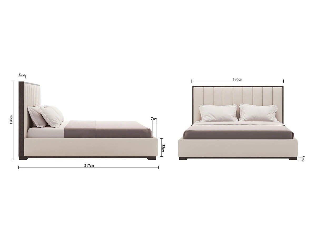 Кровать MODENA FRAMED PANEL VERTICAL CHANNEL 180х200, изголовье 180 см 732482  - фото 4