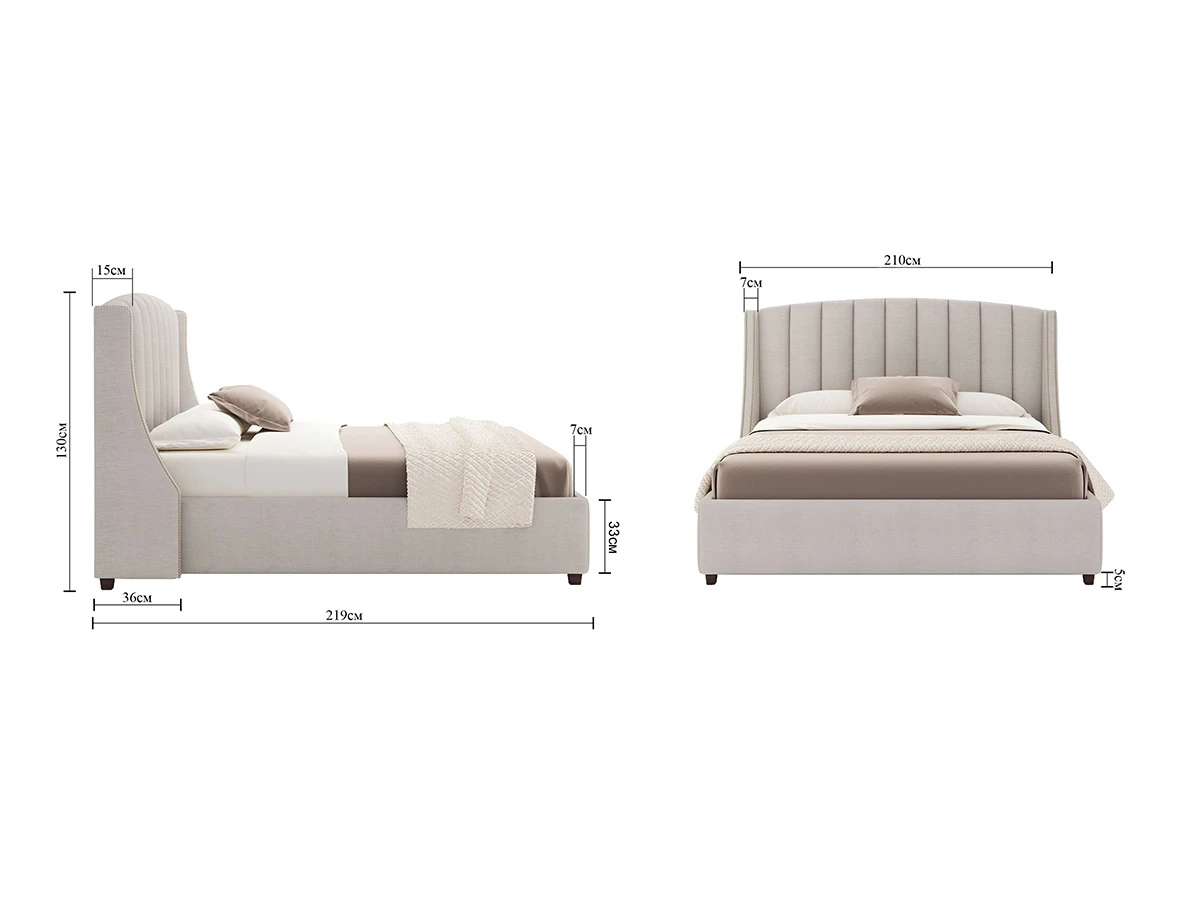 Кровать AMWAY 200х200, кат. ткани 3 733007  - фото 4