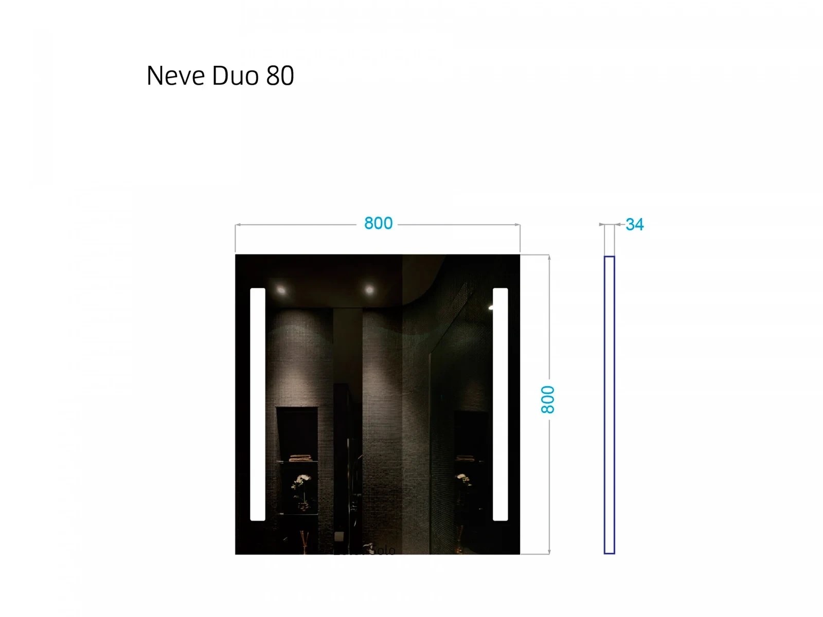 Зеркало с подсветкой Neve Duo 80 611367  - фото 5