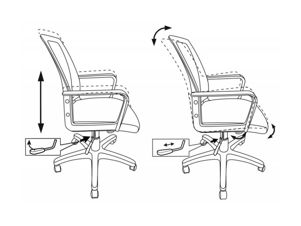 регулировка наклона спинки офисного кресла