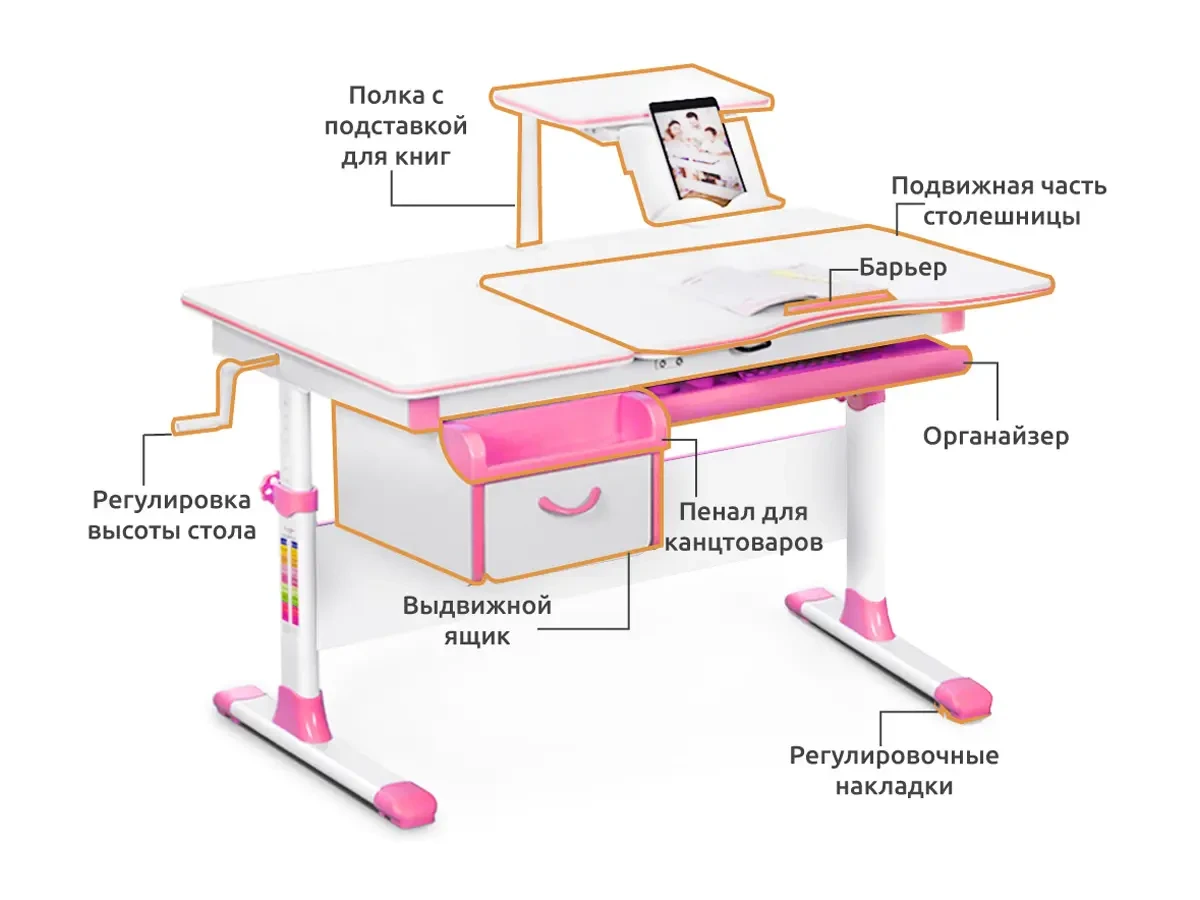 Парта Mealux EVO-40 PN