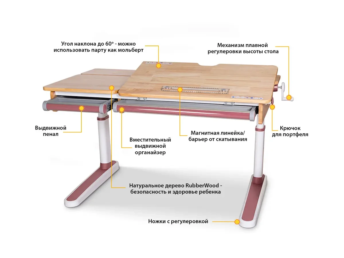 Детский стол mealux oxford wood lite