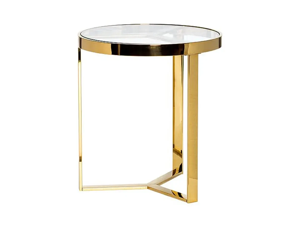стол журнальный золотой со стеклом