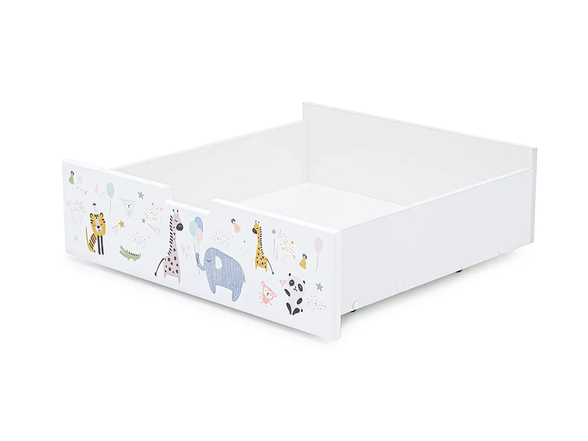 Ящик для кровати Svogen белый/зверята 607505