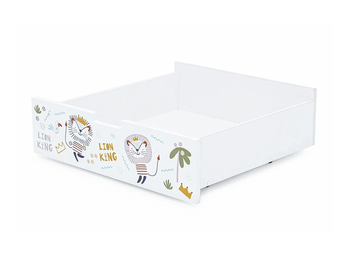 Ящик для кровати Svogen белый/львята 607506  - фото 1
