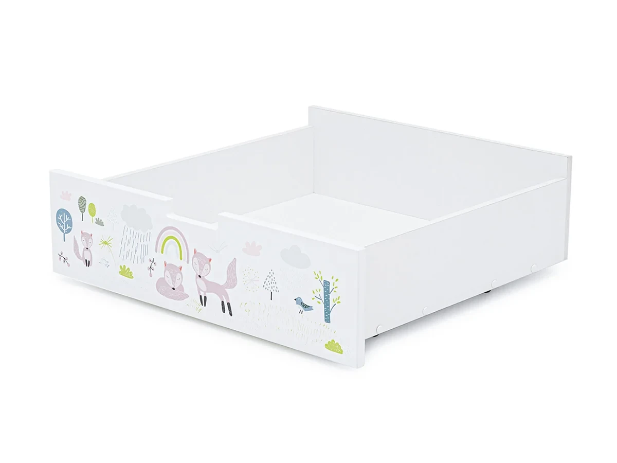Ящик для кровати Svogen белый/лисята 607510